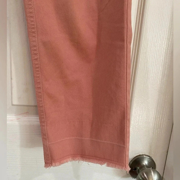 Loft Outlet Coral Modern Chino Crop Undone Hem Pockets Pants Size 4 Flat Front - Picture 5 of 16